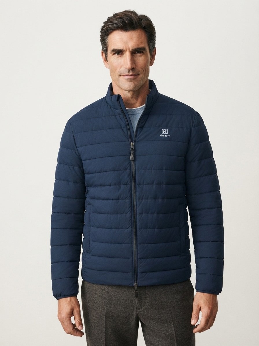 Steppjacke, Mikrofaser wasserabweisend, navy