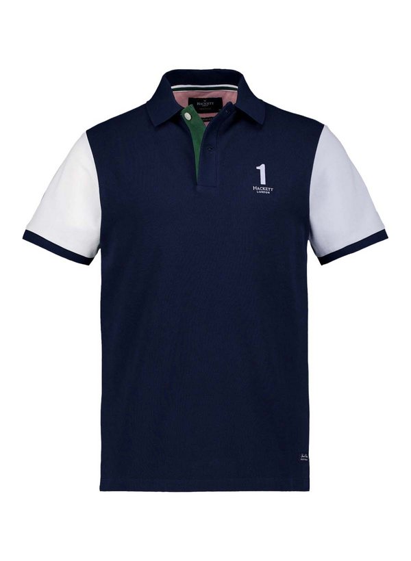 Polo-Shirt, Classic, Baumwoll-Piqué, Rückenprint, navy-grün