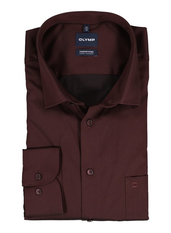 OLYMP Herren Hemd rot Baumwolle Comfort Fit