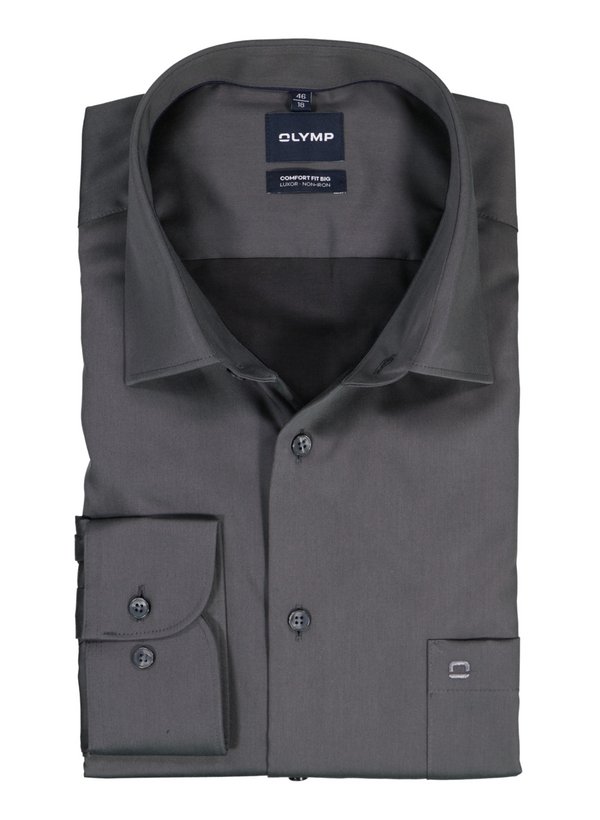 OLYMP Herren Hemd grau Baumwolle Comfort Fit