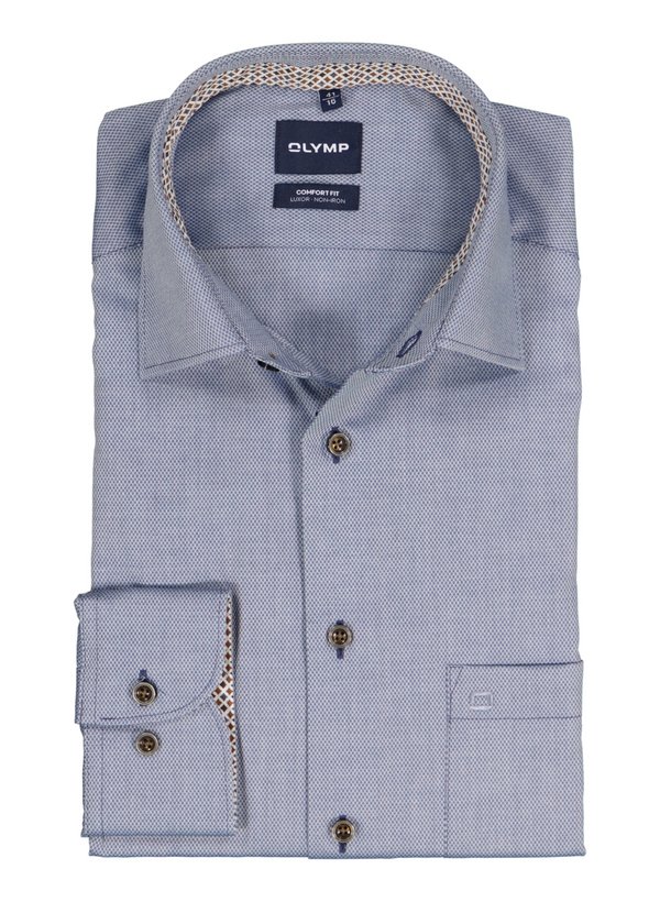 OLYMP Herren Hemd blau Baumwolle