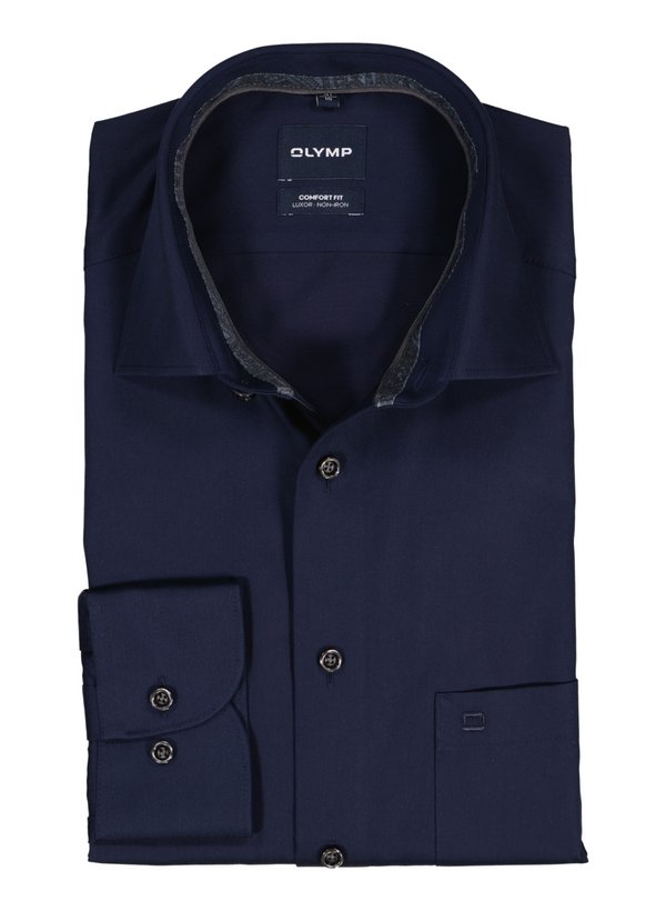 OLYMP Herren Hemd blau Baumwolle