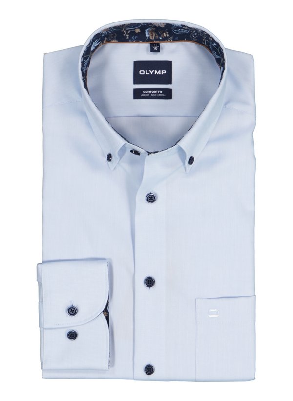 OLYMP Herren Hemd blau Baumwolle
