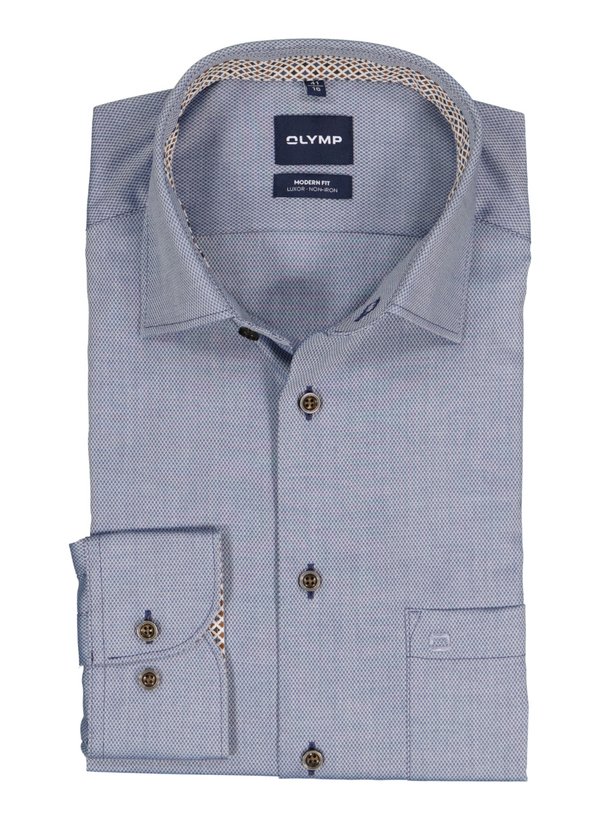 OLYMP Herren Hemd blau Baumwolle