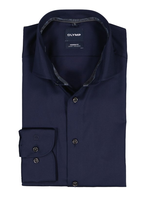 OLYMP Herren Hemd blau Baumwolle