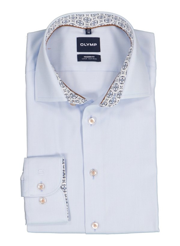 OLYMP Herren Hemd blau Baumwolle