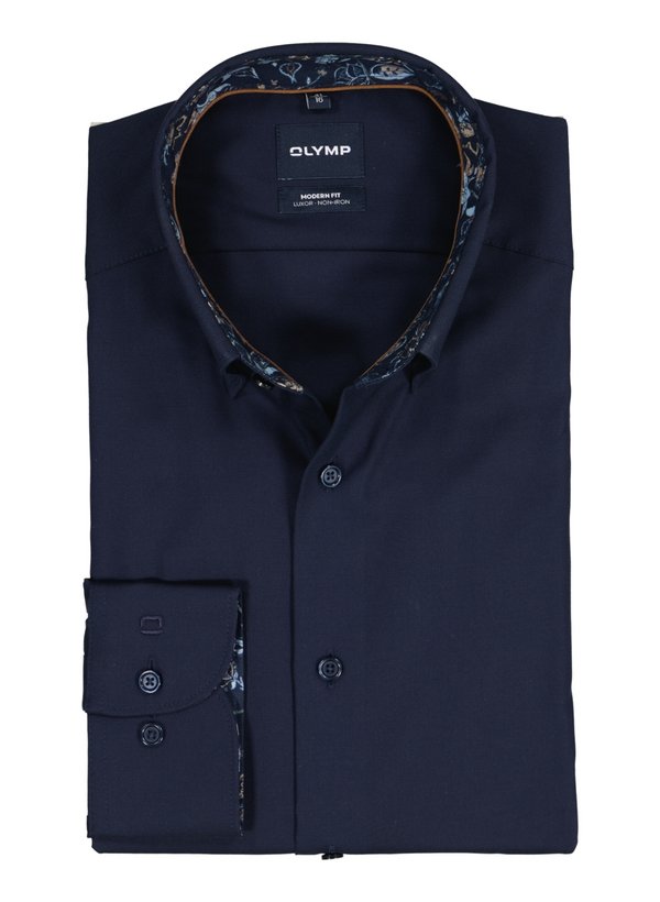 OLYMP Herren Hemd blau Baumwolle