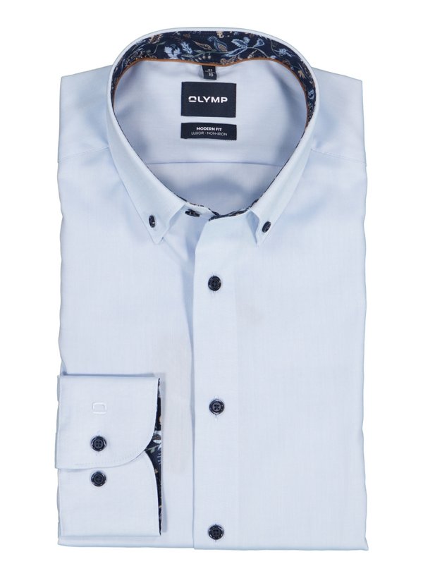 OLYMP Herren Hemd blau Baumwolle