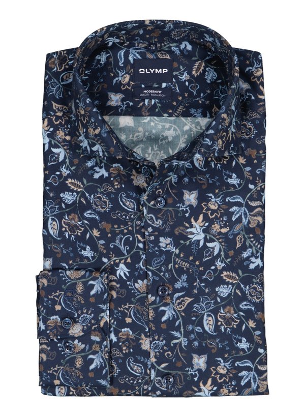 OLYMP Herren Hemd blau Baumwolle