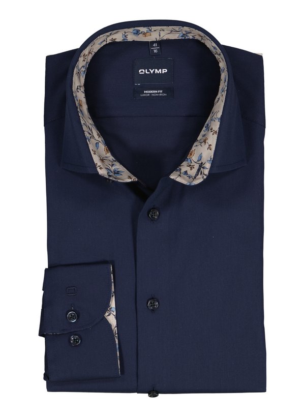OLYMP Herren Hemd blau Baumwolle