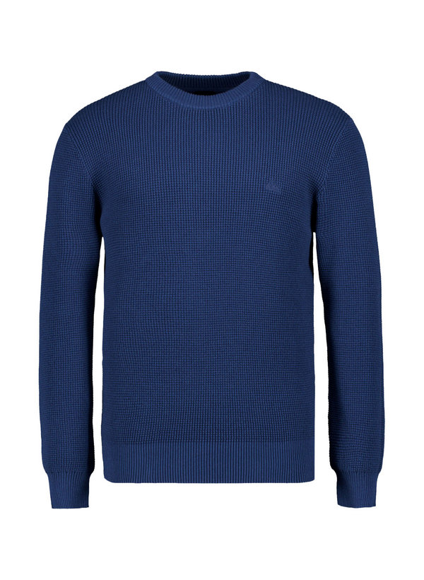 Pullover, Baumwolle, blau strukturiert