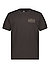 T-Shirt, Regular Fit, Baumwolle, Rückenprint, braun-grau-meliert - tarmac