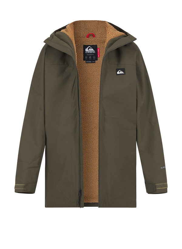 Jacke, Regular Fit, Baumwolle Teddyfell, dunkelgrün