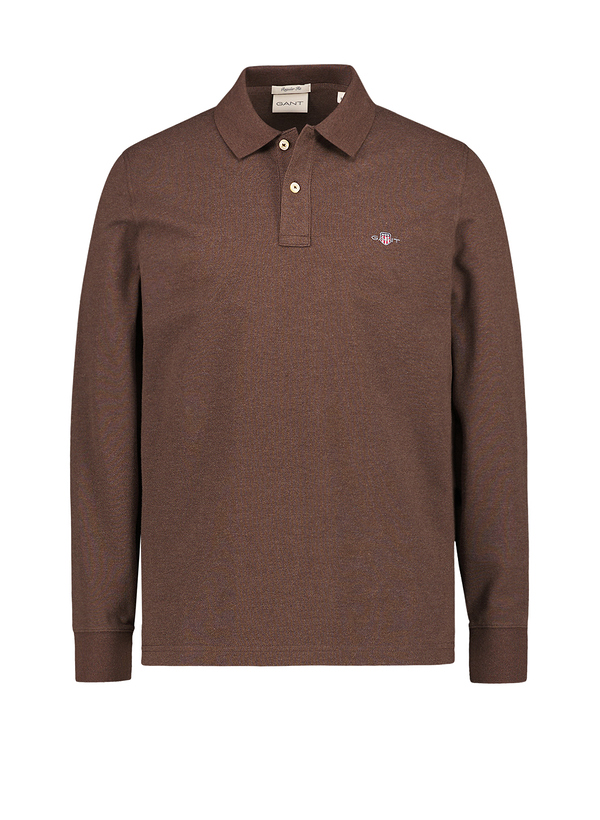Polo-Shirt, Regular Fit, Baumwoll-Piqué, braunschwarz