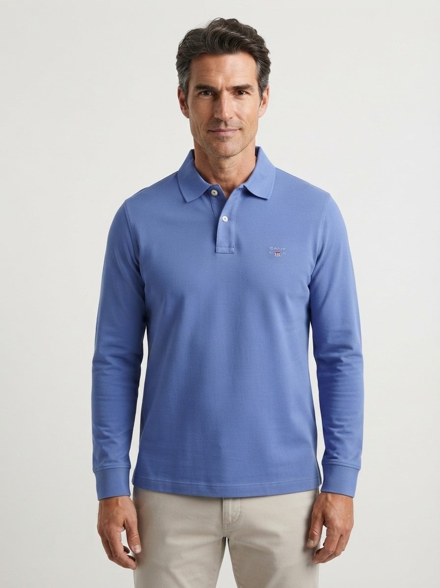Polo-Shirt, Regular Fit, Baumwoll-Piqué, blau