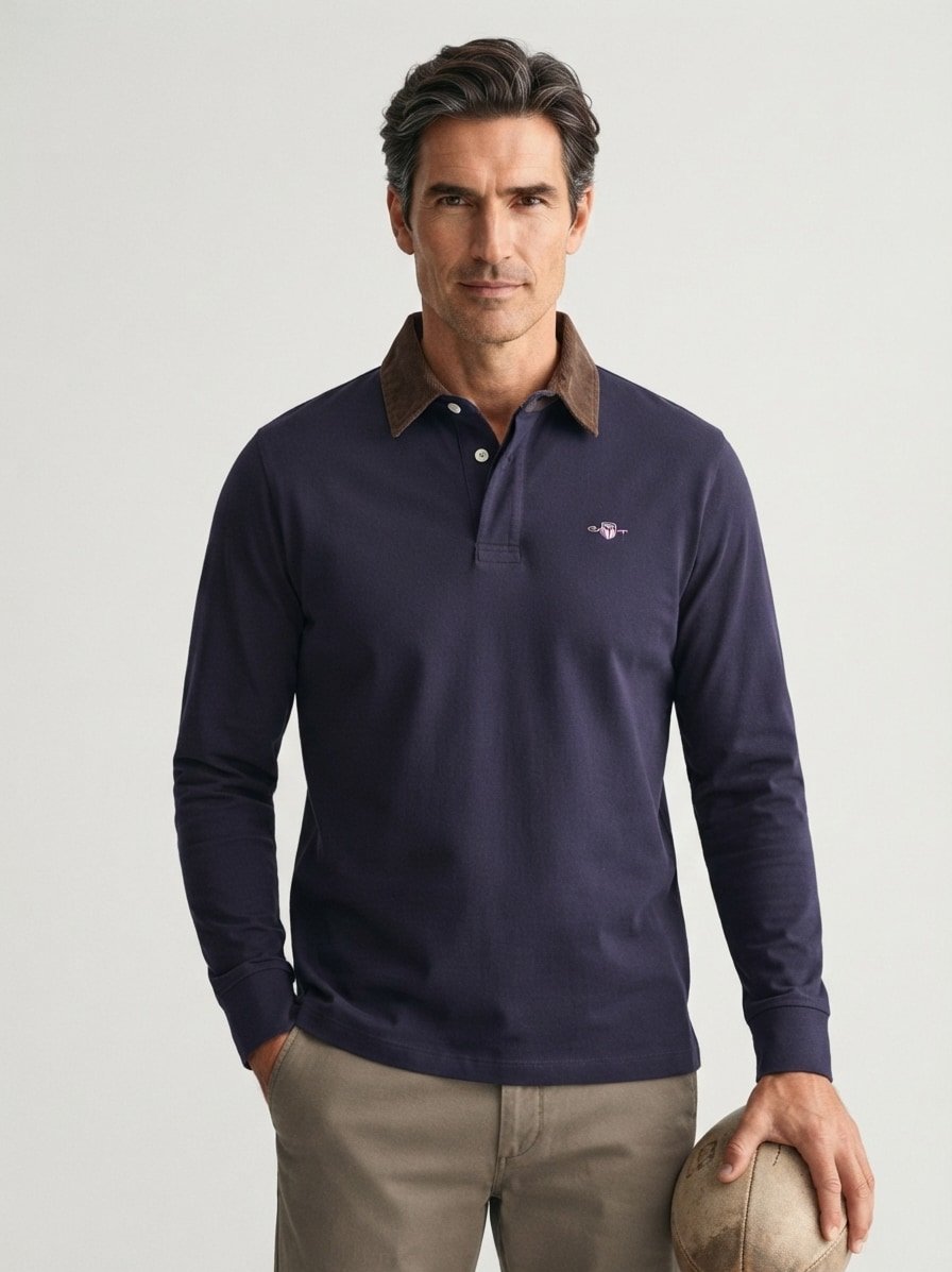 Polo-Shirt, Baumwoll-Jersey, nachtblau
