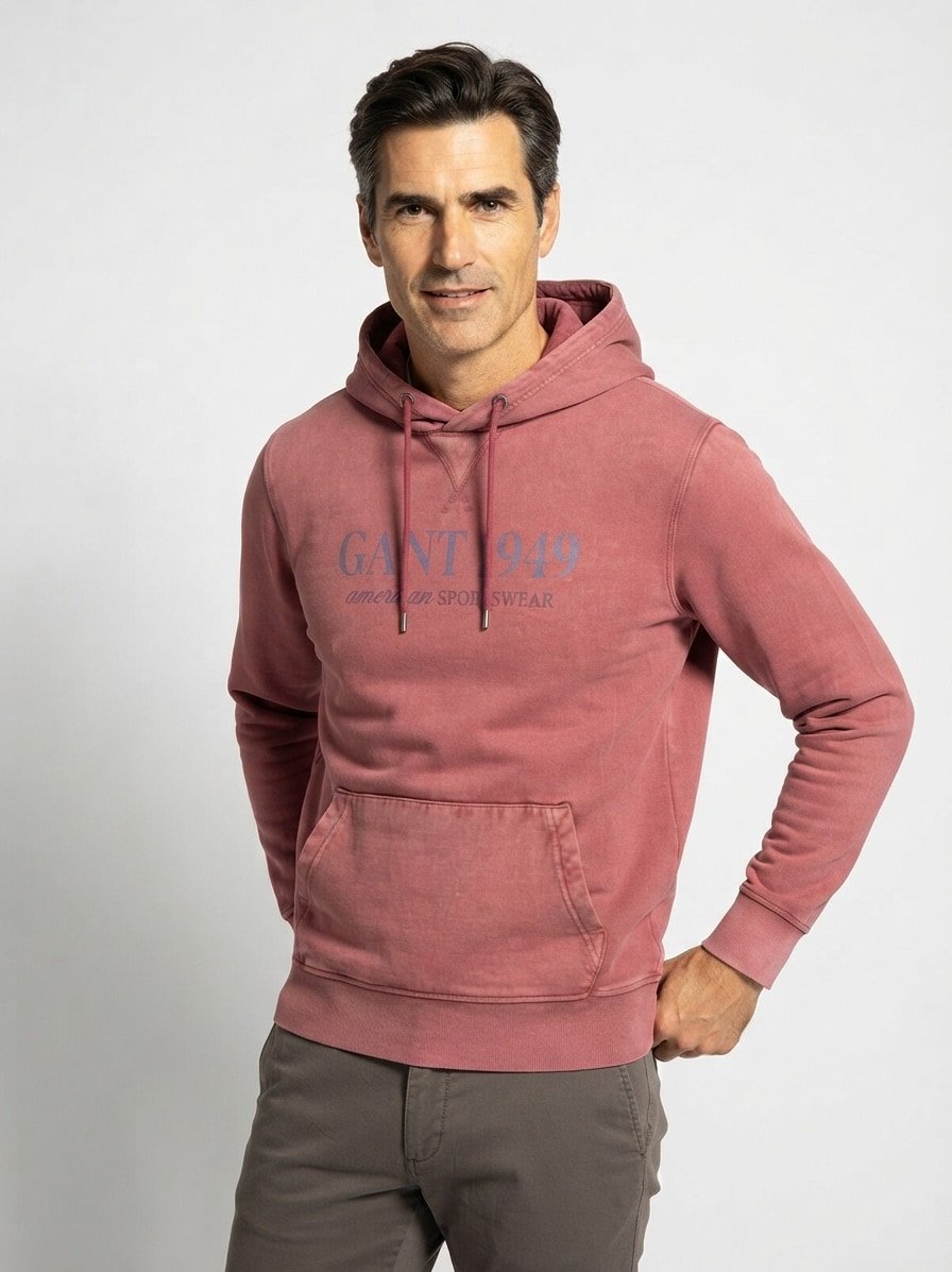 Hoodie, Baumwolle, dunkelrot