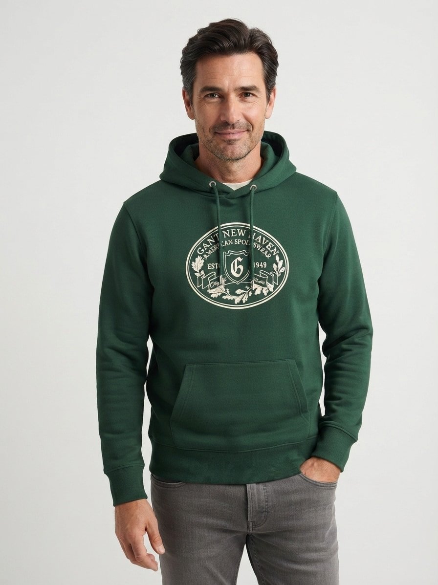 Hoodie, Baumwolle, dunkelgrün