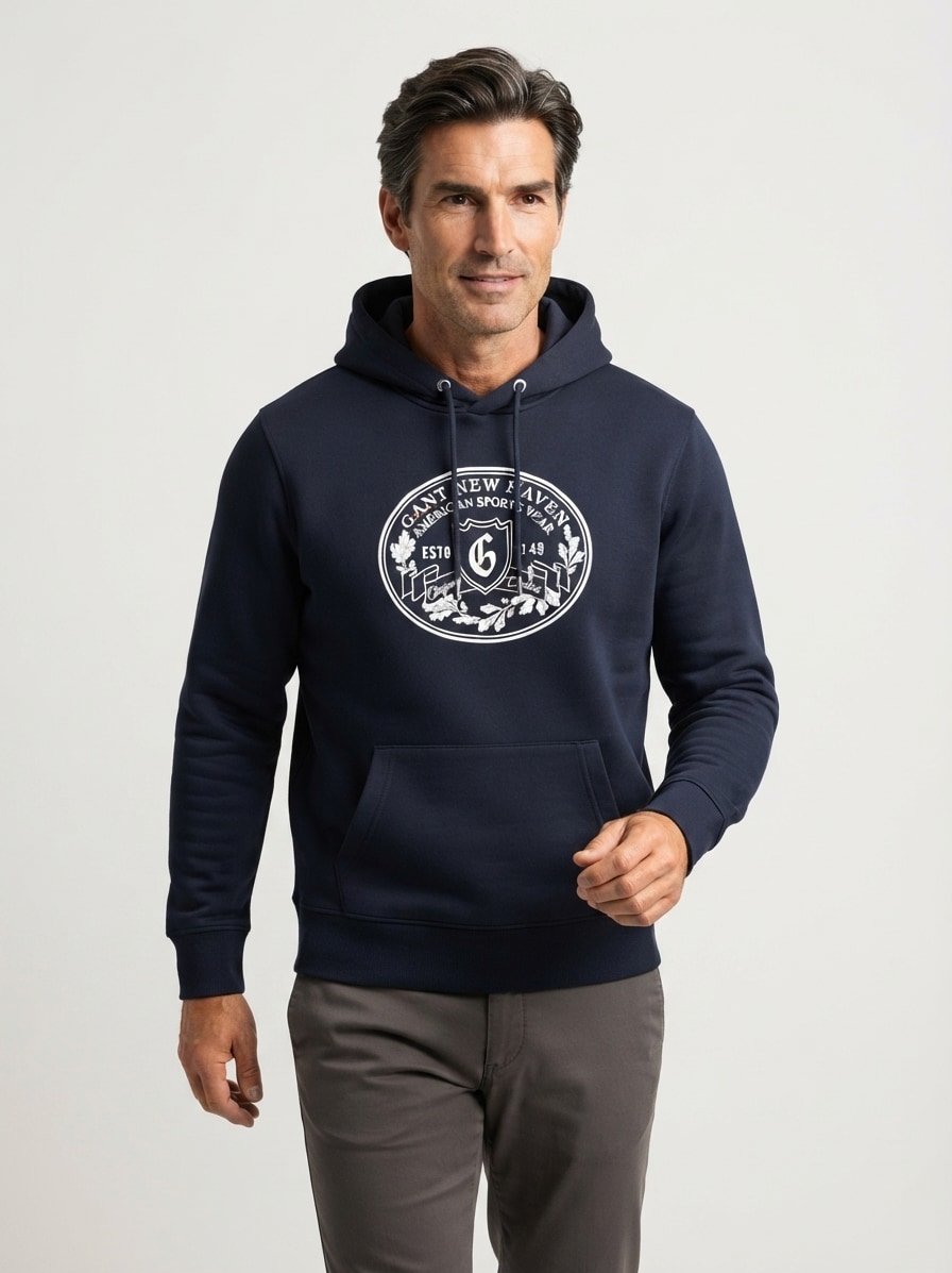 Hoodie, Baumwolle, nachtblau