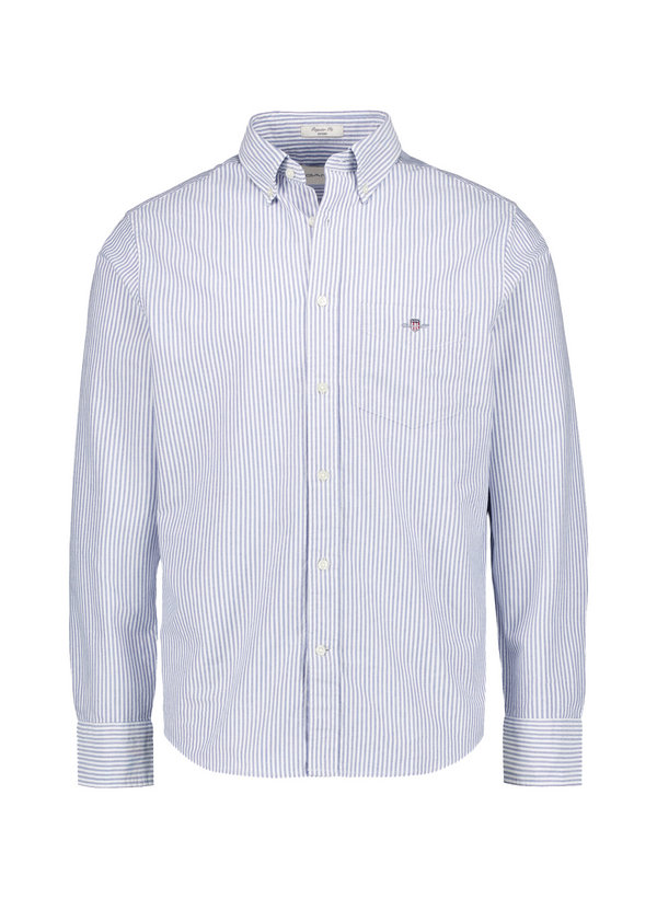 Hemd, Regular Fit, Oxford, Button-Down, Brusttasche, blau gestreift