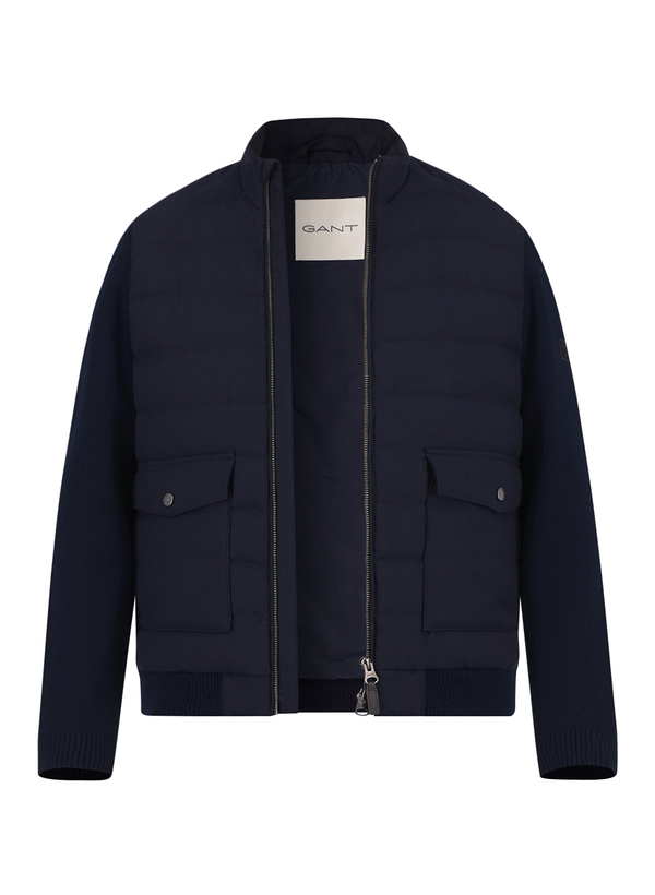 Hybrid Jacke, Strick Mikrofaser, nachtblau