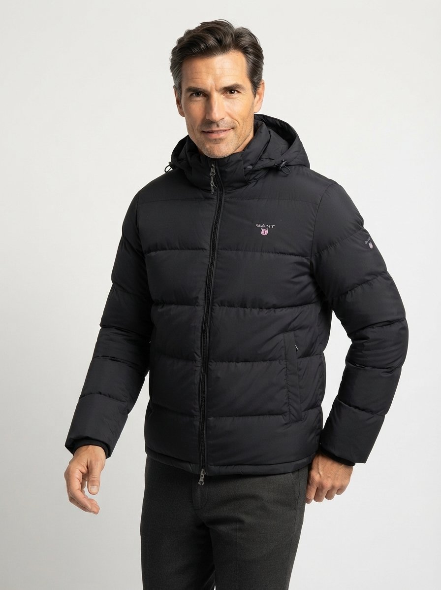 Steppjacke, Mikrofaser wasserabweisend, schwarz