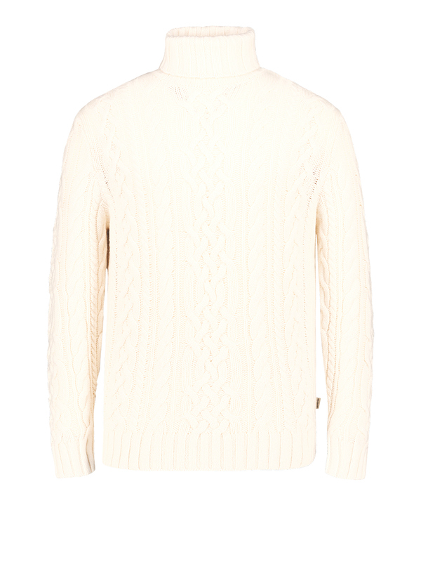 Rollkragenpullover, Lammwolle-Baumwolle, creme