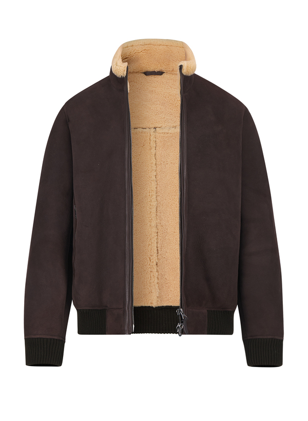 HACKETT Herren Lammfell-Jacke braun