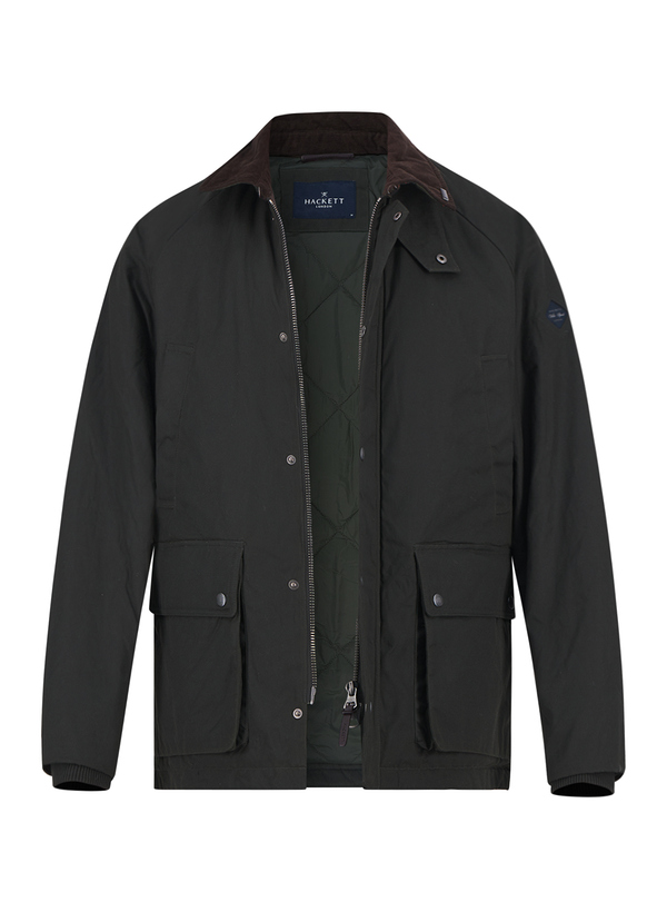HACKETT Herren Jacke grün Baumwolle unifarben
