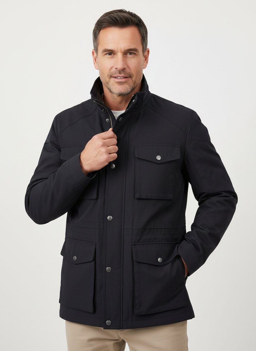 Fieldjacket, Mikrofaser wassserabweisend, dunkelblau