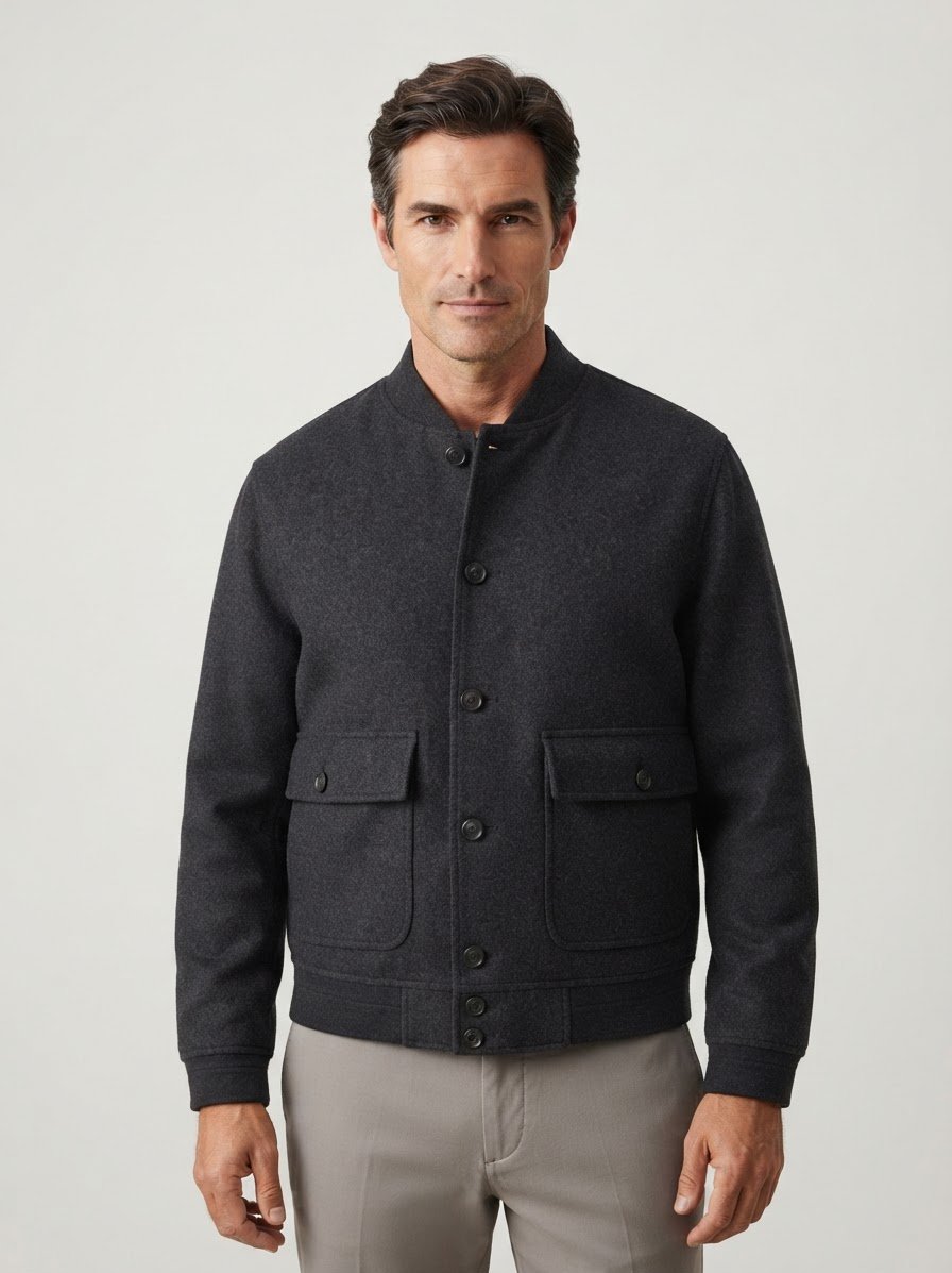 Blouson, Lammwolle ungefüttert, charcoal