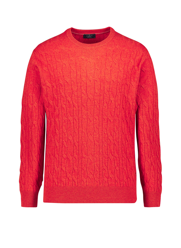 Pullover, Lammwolle, orange meliert
