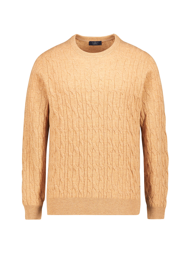Pullover, Lammwolle, cognac meliert
