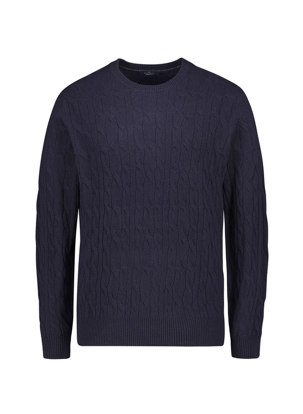 Pullover, Lammwolle, navy meliert