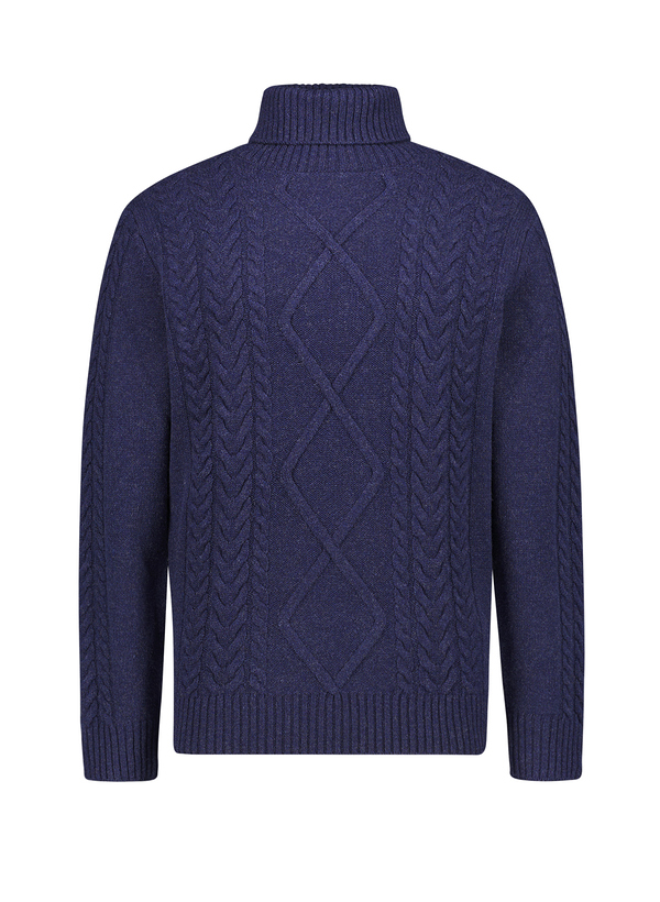 Rollkragenpullover, Merinowolle-Kaschmir, navy