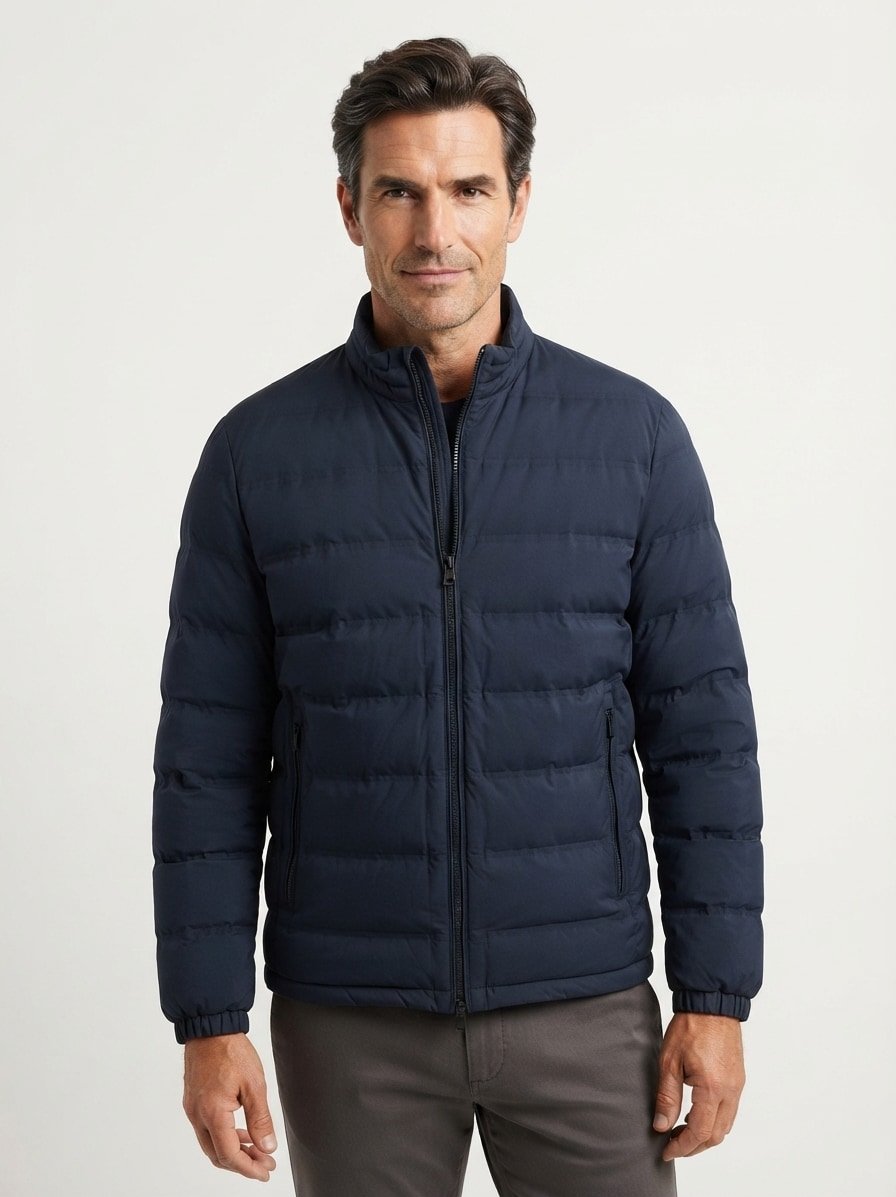 Steppjacke, Mikrofaser wasserabweisend, dunkelblau