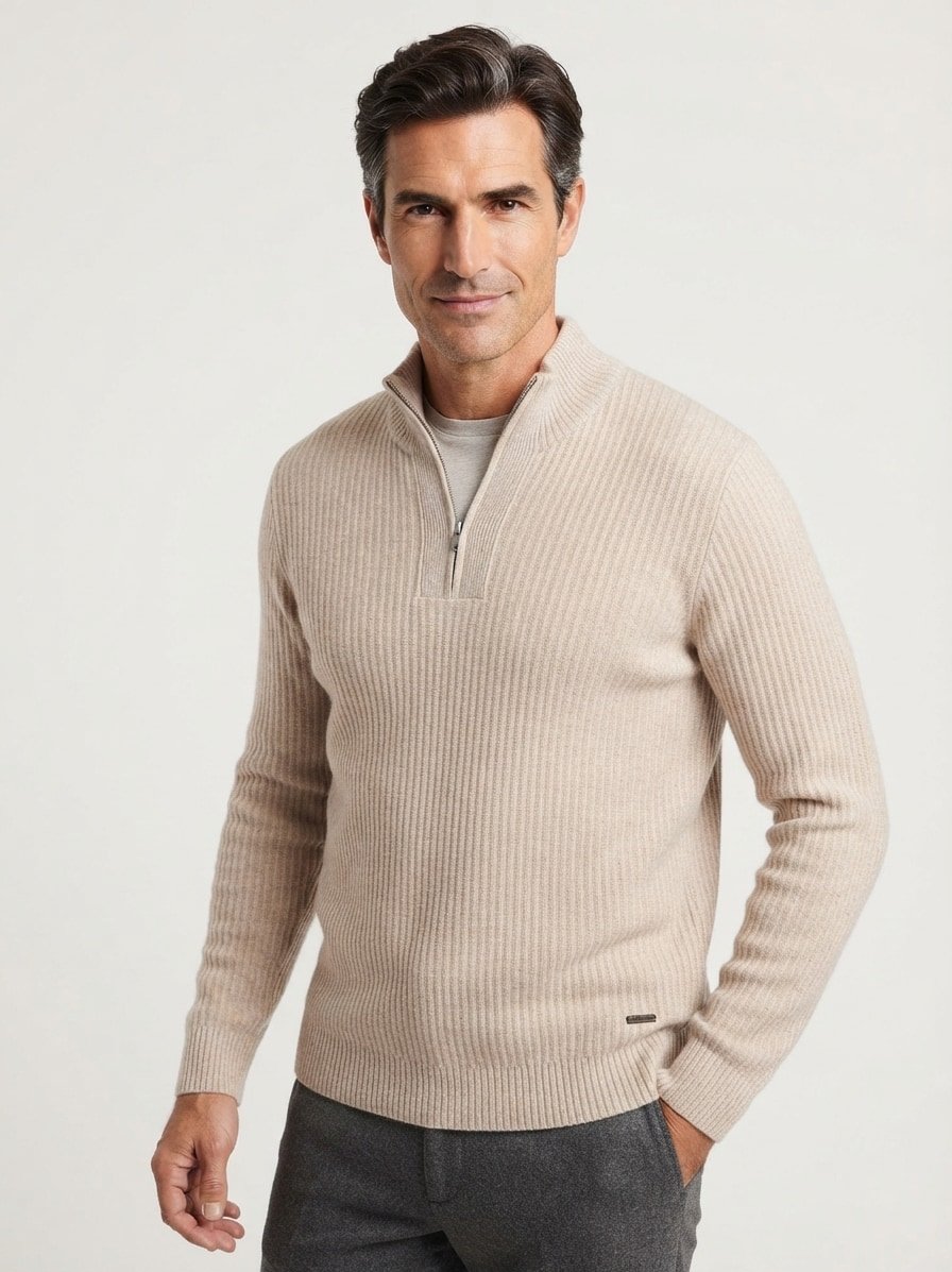 Troyer, Merinowolle-Kaschmir, beige meliert