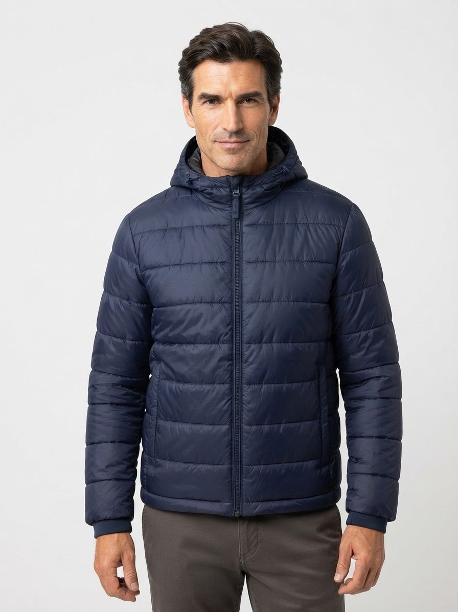Steppjacke, Mikrofaser wasserabweisend, dunkelblau