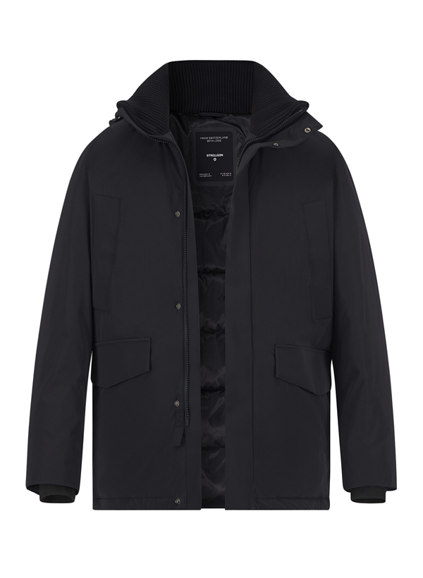 Parka, Nylon-Stretch wasserabweisend, schwarz
