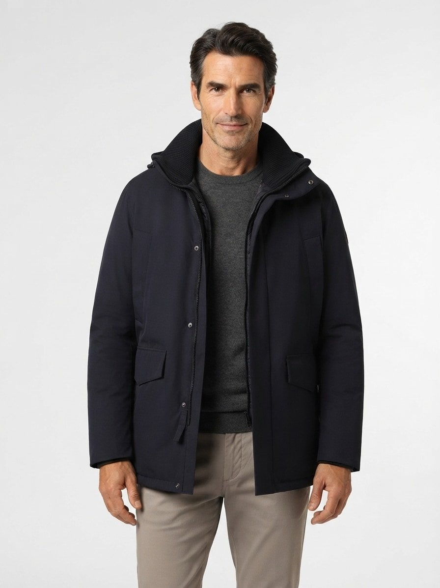 Parka, Nylon-Stretch wasserabweisend, dunkelblau