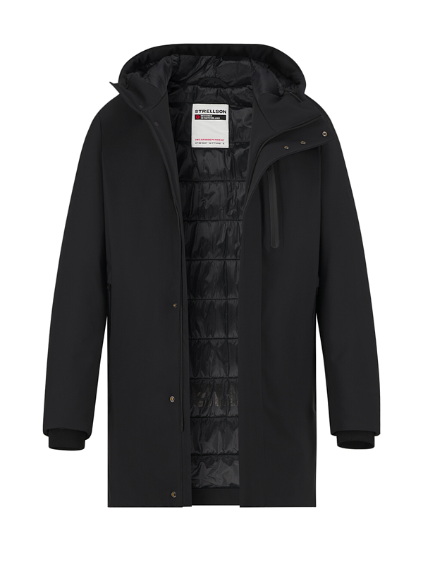 Parka, Nylon-Stretch wasserabweisend, schwarz