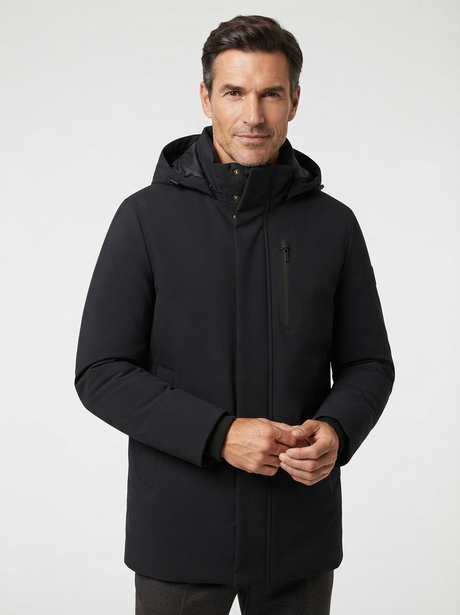 Parka, Nylon-Stretch wasserabweisend, dunkelblau