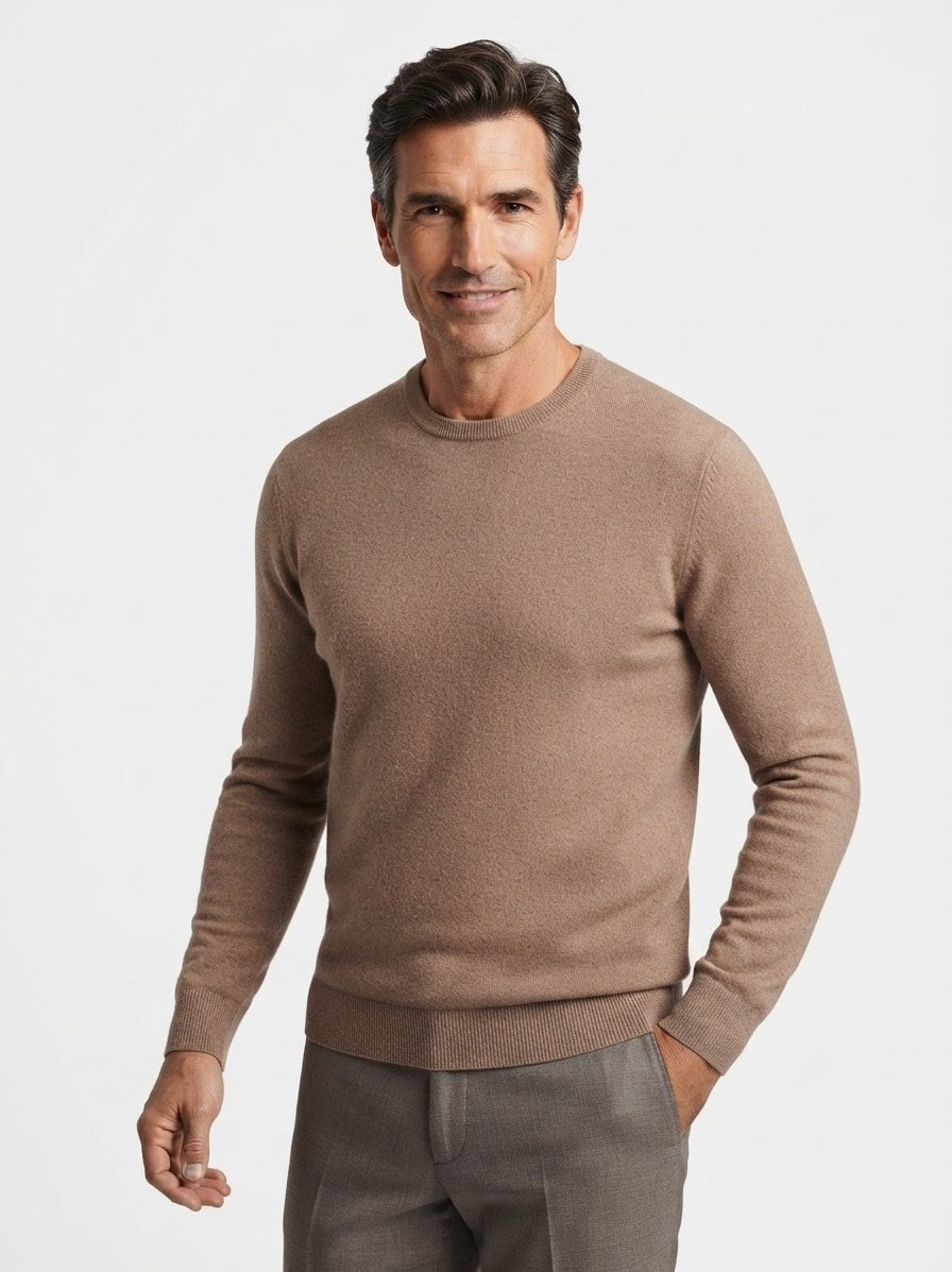 Pullover, Merinowolle-Kaschmir, beige meliert