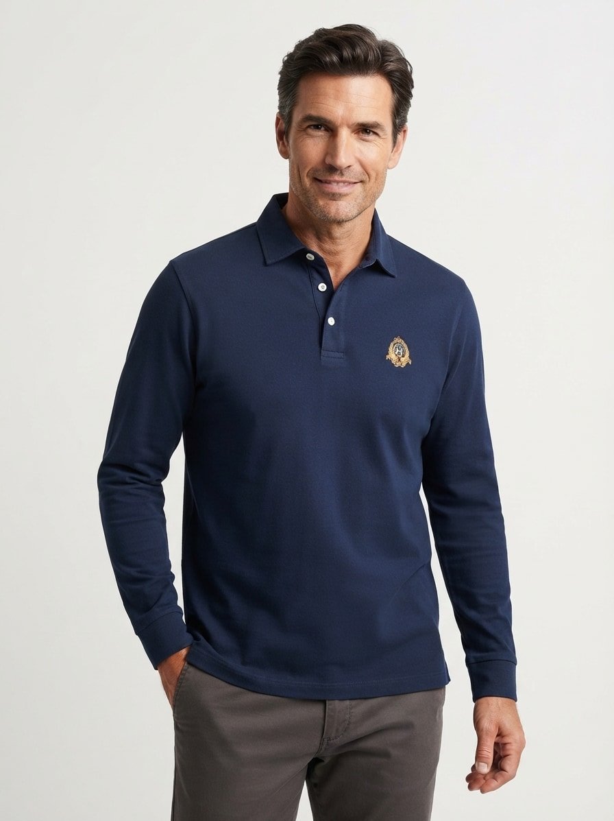Polo-Shirt, Classic Fit, Baumwoll-Piqué, navy