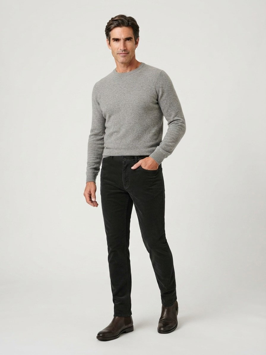 Hose Kensington, Slim Fit, Cord,  dunkelgrün