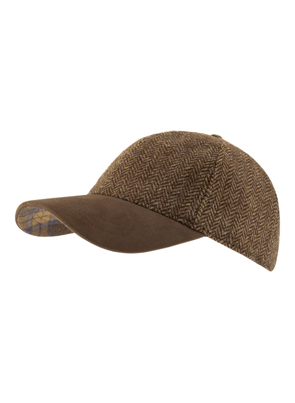 Cap, Wolle, braun fischgrät