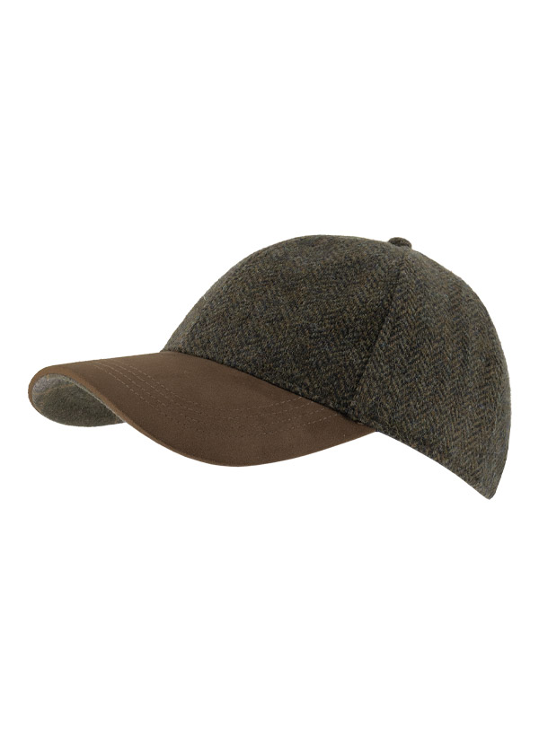 Cap, Wolle, khaki fischgrät