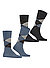 Socken Everyday, Baumwoll-Stretch, denim gemustert - jeansblau