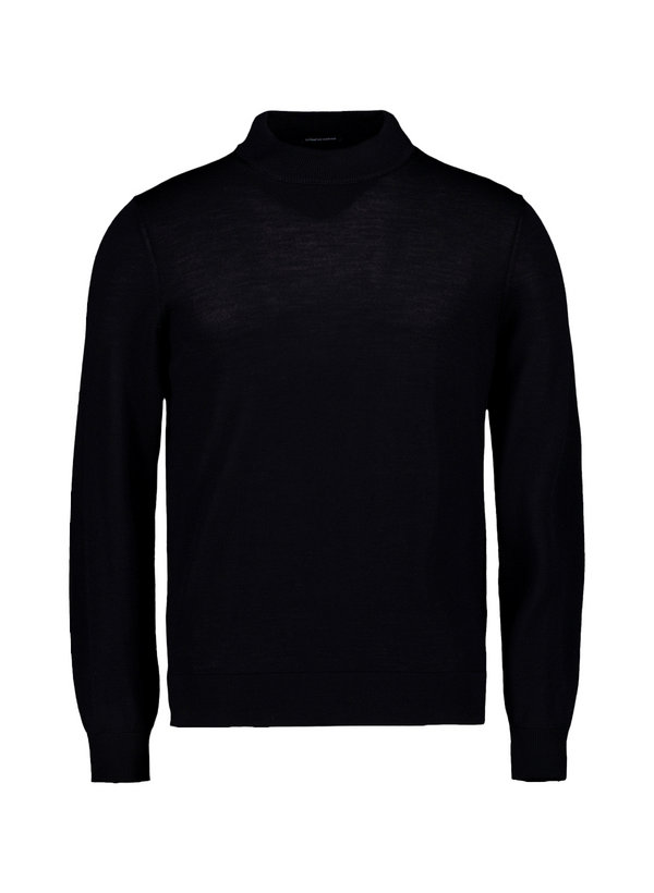 Stehkragenpullover, Merinowolle extrafein, schwarz