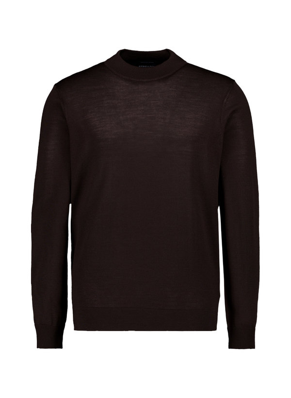 Stehkragenpullover, Merinowolle extrafein, dunkelbraun